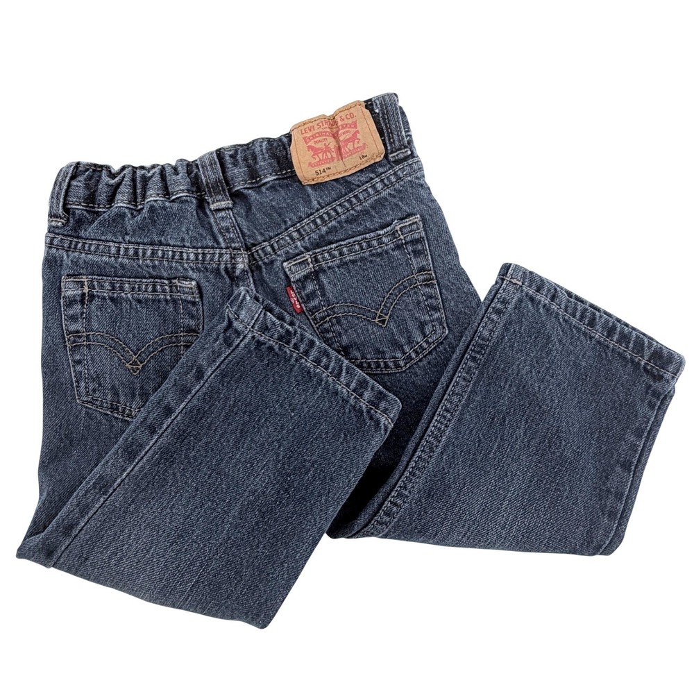 Levi 514 Straight Jeans Toddler 18M Blue Good Adjustable Waist Denim Pants